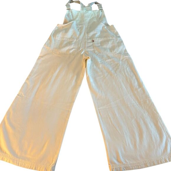 Levi’s XL Off White Wide Leg Baggy Denim Overalls NWT - Picture 8 of 16
